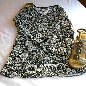 BRITTANYBLACK Floral Tiered Sparkle Ruffle Top